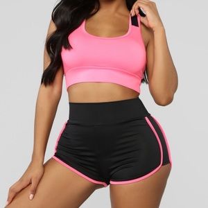 Brand New Fashion Nova Pink/black short set